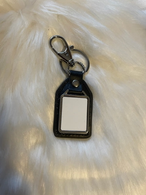 Black Rectangle PU Keychain - for Sublimation