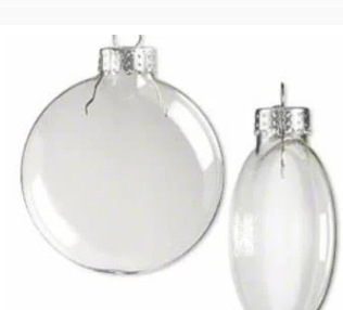 Christmas Ornaments - Flat Disc Silver Top