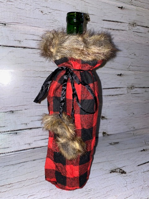 Buffalo Plaid Wine Bags