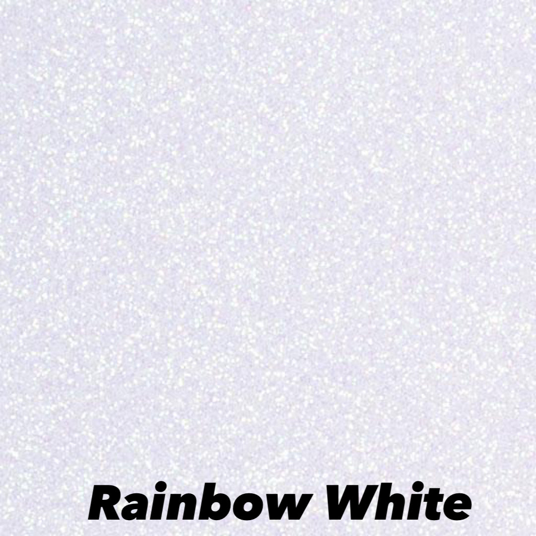 Siser Glitter HTV - 1 12x20 Rainbow White Siser Glitter HTV, Siser Gl